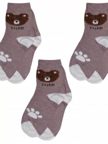 Комплект из 3 пар детских носков RuSocks (Орудьевский трикотаж), 3-Д3-13502, рис. 01, БЕЖЕВЫЕ