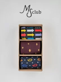 Набор из 3 пар мужских носков MSCLUB №М43, ВИ3-НМ43, "Космо-стрелы"