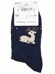 Женские теплые носки Hobby Line, Нжа6201-01, ТЕМНО-СИНИЕ