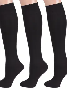 Комплект из 3 пар женских гольфов RuSocks (Орудьевский трикотаж) ЧЕРНЫЕ (3-Ж-160/1)