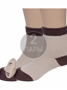Комплект из 2 пар детских носков с игрушкой "Борисоглебский трикотаж", 2-8С20, БЕЖЕВЫЕ