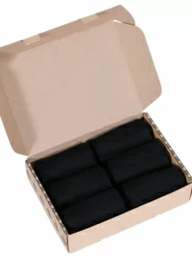 Набор мужских носков из мерсеризованного хлопка, 6 пар (ТМ Grinston socks), PG-15D3-6k, черные