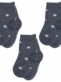 Комплект из 3 пар детских носков RuSocks (Орудьевский трикотаж), 3-Д3-13790, рис. 02, ТЕМНО-СЕРЫЕ