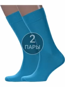 Комплект из 2 пар мужских носков Sergio Di Calze (PINGONS) из мерсеризованного хлопка, 2-17SC6, БИРЮЗОВЫЕ