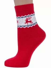 Детские полушерстяные носки RuSocks (Орудьевский трикотаж), Д3-38278, КРАСНЫЕ