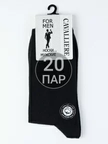 Комплект из 20 пар мужских носков CAVALLIERE (RuSocks), С-330/1-20, ЧЕРНЫЕ