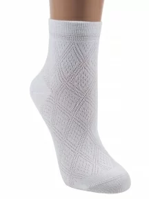 Женские бамбуковые носки в сеточку ХОХ, G-5R2, БЕЛЫЕ
