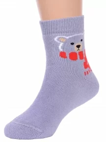 Комплект из 2 пар детских махровых носков Брестские (БЧК), 2-14С3060, рис. 405, СЕРО-СИРЕНЕВЫЕ