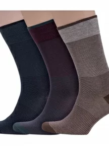 Комплект из 3 пар мужских носков Sergio Di Calze (PINGONS) из мерсеризованного хлопка, 3-17SC4, микс 1