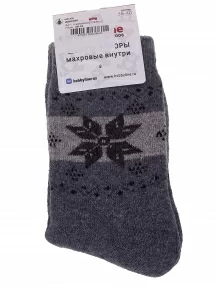 Женские теплые махровые носки Hobby Line, Нжамв6005, СЕРЫЕ