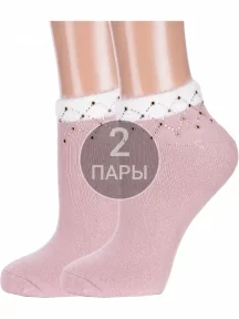 Комплект из 2 пар женских махровых носков Hobby Line, 2-Нжму1001, БЕЖЕВЫЕ