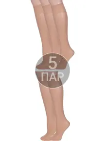 Комплект из 5 пар женских гольфов Conte Natural, телесные (5-14С-57СП/Tension soft 40Г)