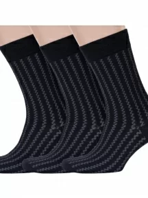 Комплект из 3 пар мужских носков "Красная ветка", 3-С-13М, С-1327, ЧЕРНЫЕ