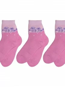 Комплект из 3 пар детских махровых носков Гамма, 3-С663, СВЕТЛО-РОЗОВЫЕ