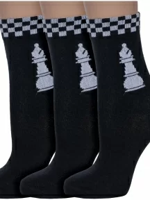 Комплект из 3 пар детских носков Альтаир, 3-С150, ЧЕРНЫЕ