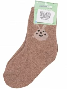 Детские теплые махровые носки Hobby Line, Ндад7618-02, СВЕТЛО-КОРИЧНЕВЫЕ