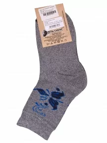 Женские носки с махровой стопой Альтаир, С26, СЕРЫЕ с синим
