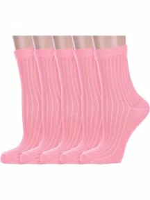 Комплект из 5 пар детских носков Альтаир, 5-М20, КОРАЛЛОВЫЕ