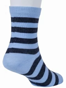 Детские носки "Борисоглебский трикотаж", 8С83, №4 ГОЛУБЫЕ с темно-синими полосами