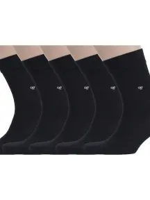 Комплект из 5 пар мужских носков RuSocks (Орудьевский трикотаж) ЧЕРНЫЕ (5-М-197)