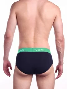 Мужские трусы-слипы Tuosite, TS7827-3, ЧЕРНЫЕ с зеленым