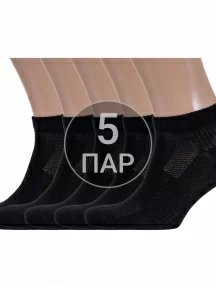 Комплект из 5 пар мужских спортивных носков Брестские (БЧК) рис. 007, ЧЕРНЫЕ (5-14С2313)
