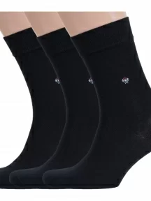 Комплект из 3 пар мужских носков RuSocks (Орудьевский трикотаж) ЧЕРНЫЕ (3-М-197)