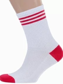 Мужские носки с сеточкой RuSocks (Орудьевский трикотаж), М3-13745, БЕЛО-КРАСНЫЕ