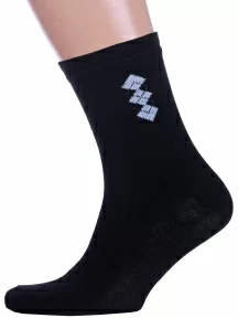 Комплект из 3 пар мужских носков Альтаир, 3-С45, ЧЕРНЫЕ со светло-серым