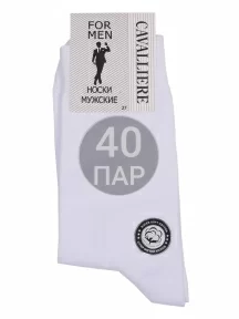 Комплект из 40 пар мужских носков CAVALLIERE (RuSocks), С-330/1-40, БЕЛЫЕ
