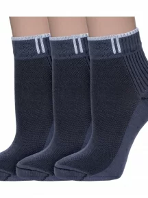 Комплект из 3 пар спортивных носков Альтаир, 3-С192, ТЕМНО-СЕРЫЕ