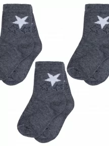 Комплект из 3 пар детских носков RuSocks (Орудьевский трикотаж), 3-Д3-13790, рис. 01, ТЕМНО-СЕРЫЕ