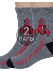 Комплект из 2 пар детских носков Akos ТЕМНО-СЕРЫЕ МЕЛАНЖ (2-CK41800 047)