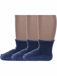 Комплект из 3 пар детских носков Альтаир, 3-С63, ДЖИНСОВЫЕ