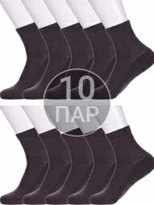 Комплект из 10 пар детских носков с махровым следом LORENZline, 10-Л7, КОРИЧНЕВЫЕ
