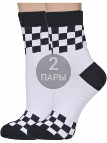 Комплект из 2 пар женских носков ХОХ БЕЛЫЕ (2-G-3R1)