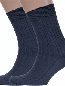 Комплект из 2 пар мужских носков Брестские (БЧК) из 100% хлопка, 2-14С2220, рис. 055, ТЕМНО-СЕРЫЕ