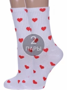 Комплект из 2 пар женских спортивных носков GRAND LINE, 2-Ж-23, БЕЛЫЕ