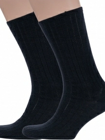 Комплект из 2 пар мужских медицинских шерстяных носков Dr. Feet (PINGONS), 2-15DF4, ЧЕРНЫЕ