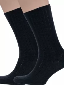 Комплект из 2 пар мужских медицинских шерстяных носков Dr. Feet (PINGONS), 2-15DF4, ЧЕРНЫЕ