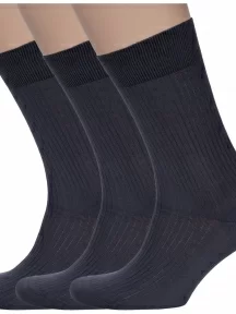 Комплект из 3 пар мужских носков RuSocks (Орудьевский трикотаж) из 100% хлопка ТЕМНО-СЕРЫЕ (3-М3-11946)