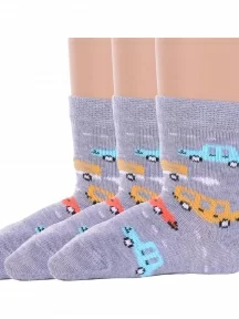 Комплект из 3 пар детских носков Брестские (БЧК), 3-14С3081, рис. 4050, СЕРЫЕ МЕЛАНЖ