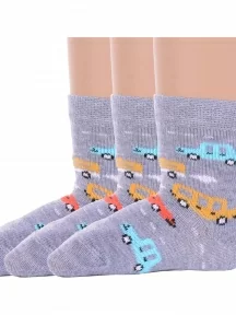 Комплект из 3 пар детских носков Брестские (БЧК), 3-14С3081, рис. 4050, СЕРЫЕ МЕЛАНЖ