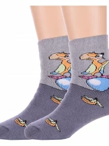 Комплект из 2 пар детских махровых носков Брестские (БЧК), 2-14С3060, рис. 825, СЕРЫЕ