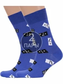 Комплект из 2 пар мужских носков MSCLUB №М42 СИНИЕ,