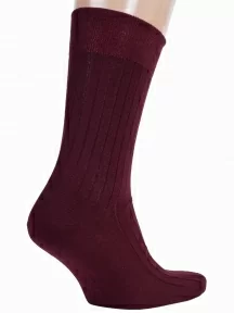 Мужские носки из 100% хлопка RuSocks (Орудьевский трикотаж), М3-11001, рис. 01, ТЕМНО-БОРДОВЫЕ