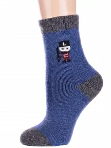 Детские теплые махровые носки Hobby Line, Ндам7629-10, ДЖИНСОВЫЕ