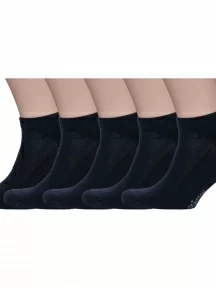 Комплект из 5 пар мужских бамбуковых носков Grinston socks (PINGONS), 5-15D33, ЧЕРНЫЕ