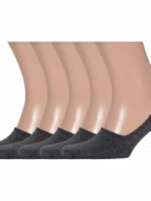 Комплект из 5 пар мужских подследников RuSocks (Орудьевский трикотаж) ТЕМНО-СЕРЫЕ (5-М-1220)