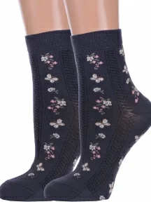 Комплект из 2 пар женских носков Брестские (БЧК), 2-14с1100, рис. 605, ТЕМНО-СЕРЫЕ